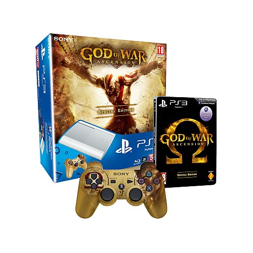 Super Slim White Console 500gb Includes 1 X Ltd. Ed. God Of War Controller