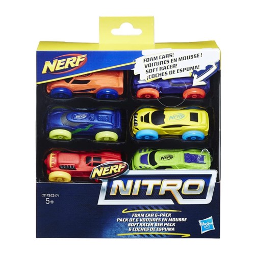 Set Nerf -nitro Foam Car 6 Pack Assortment