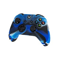 Protective Cover & Ribbed Handle Grip: Camo Blue