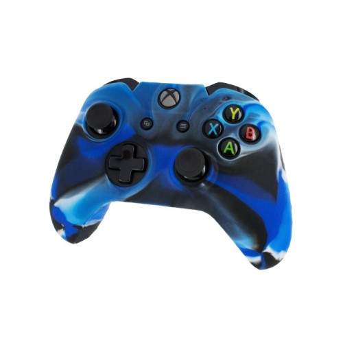 Protective Cover & Ribbed Handle Grip: Camo Blue
