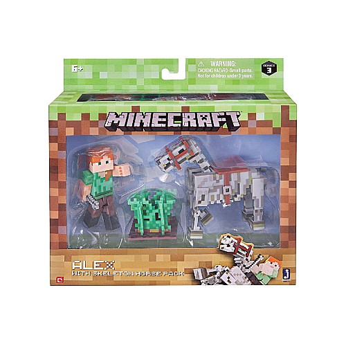 Figurine Minecraft Alex With Skeleton Horse (16601)