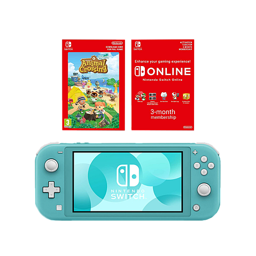 Consola Nintendo Switch Lite Turquoise + Jocul Animal Crossing & Abonament Nintendo Switch 3 Luni