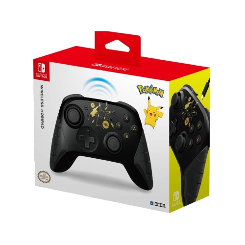 Controller Hori Wireless Horipad Pokemon Pikachu Black & Gold