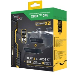 Kit Joc & Incarcare Steelplay: Doi Acumulatori + Cable Black - Xbox One