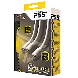 Cable Dublu Steelplay For Controllere (alb) - Ps5