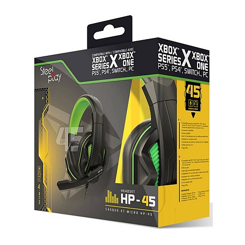 Headphones Steelplay Stereo Cu Fir Hp45 Black/verde