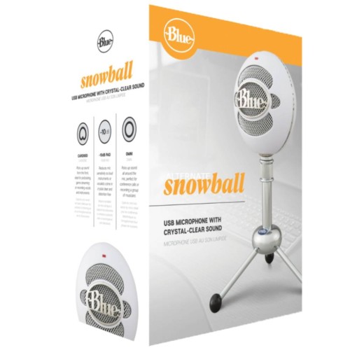 Microphone blue Snowball Texturat Alb