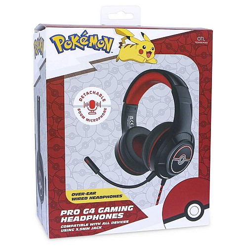 Headphones Cu Fir Otl Pokemon Pro G4 Black/rosu