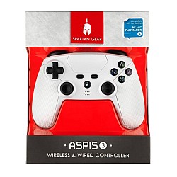 Controller Cu Fir/wireless Spartan Gear Aspis Alb For Pc/ps4
