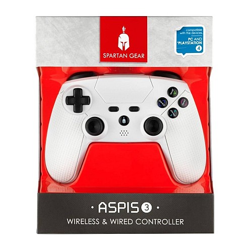 Controller Cu Fir/wireless Spartan Gear Aspis Alb For Pc/ps4