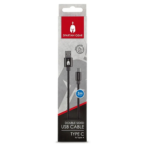 Cable Usb Dublu Spartan Gear Tip C 2m Black