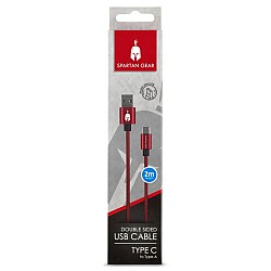 Cable Usb Dublu Spartan Gear Tip C 2m Red