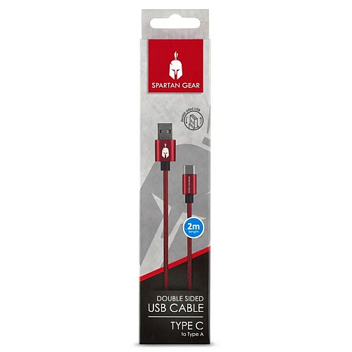 Cable Usb Dublu Spartan Gear Tip C 2m Red