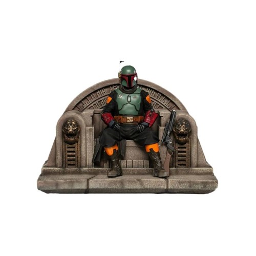 Iron Studios Deluxe The Mandalorian Boba Fett On Throne Art