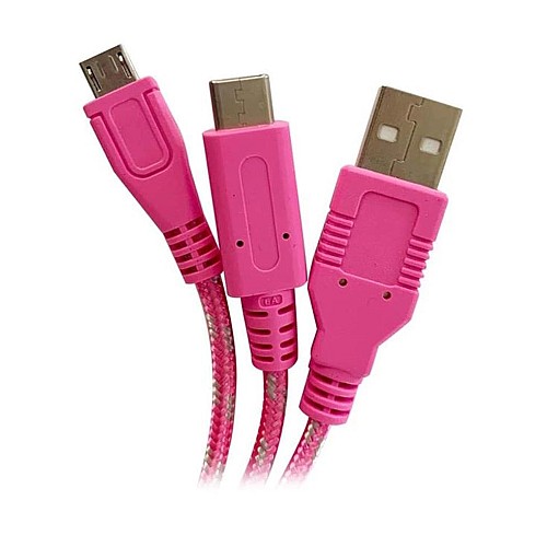 Cable De Incarcare Cu Unicorn 2in1 4m Roz Ps4