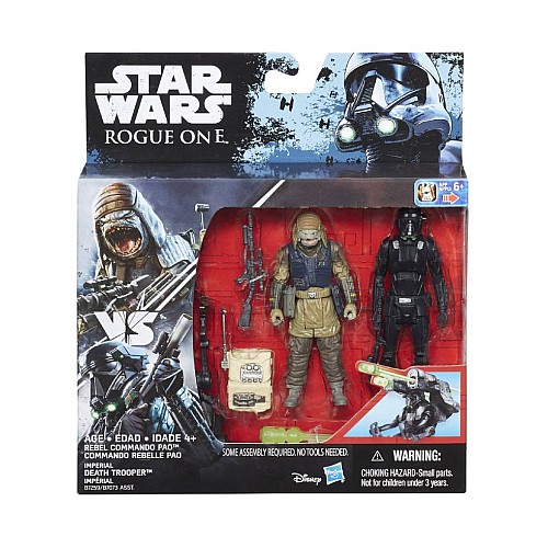 Set 2 Star Wars Rogue One Imperial Death Trooper & Rebel Commando Pao 10cm
