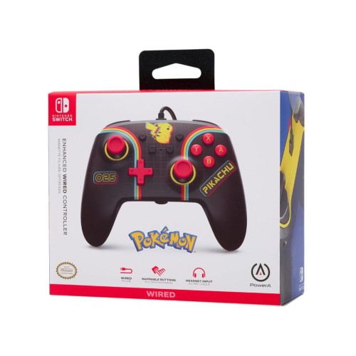 Controller Powera Enhanced Wired Pokemon Pikachu Arcade - Nsw