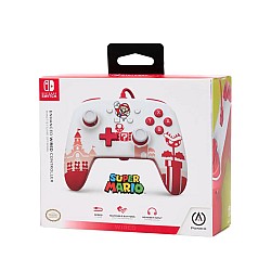 Controller Powera Enhanced Wired Mario Red/white - Nsw