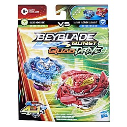 Beyblade Burst Quad Drive 4 In 1 Gilded Nemesis N7 Vs Salvage Valtryek Rashad V7