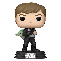 Pop Star Wars Book Of Boba Fett Luke Skywalker And Grogu 10cm