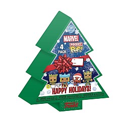 Funko Pocket Pop! 4-pack Marvel - Happy Holidays Tree Box (diamond Collection)