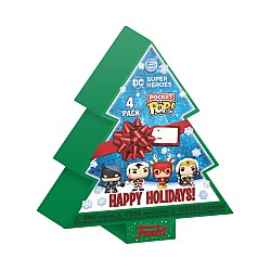 Funko Pocket Pop! 4-pack Dc Super Heroes Happy Holidays Tree Box