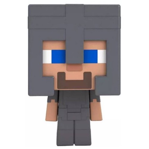 Mattel Minecraft Mob Head Minis Steve In Netherite Armor Hkr63
