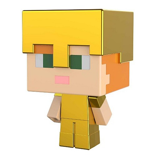 Mattel Minecraft Mob Head Minis Alex In Gold Armor Hdv96