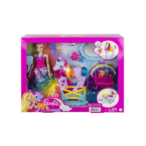 Doll Barbie Rainbow Potty Unicorn Set (gtg01)