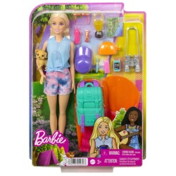 Doll Barbie & Camping With Puppy Malibu (hdf73)