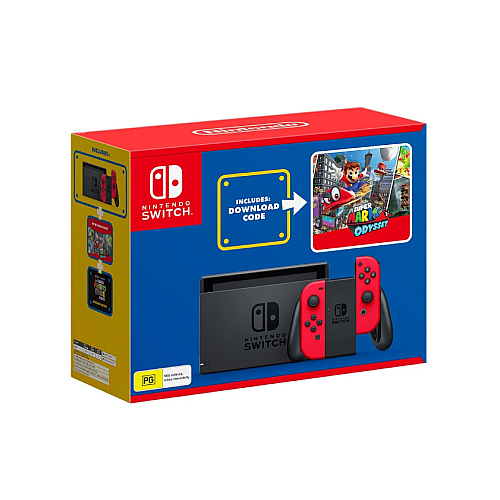 Consola Nintendo Switch & Joy Con Red + Mario Odyssey Bundle (code)