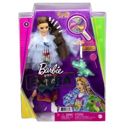 Doll Barbie Blue Coat & Rainbow Dress (gyj78)