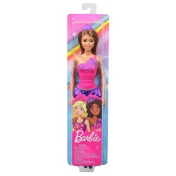Doll Barbie Brown Hair Princess & Purple Dress (ggj95)