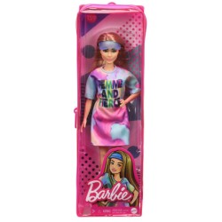 Doll Barbie Fashionistas Petite Light Brown Hair With Tie-dye T-shirt Dress (grb51)