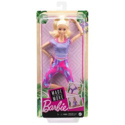 Doll Barbie Made To Move Purple Dye Pants & Blonde Hair (gxf04)