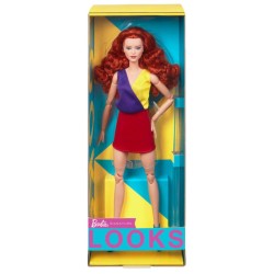 Doll Barbie Signature Looks Red Hair & Red Skirt Model (hjw80)