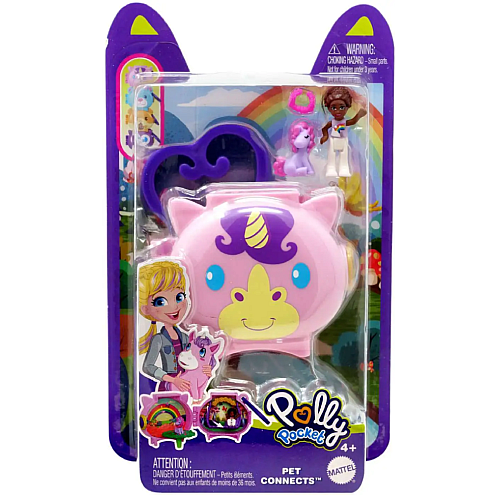 Set Polly Pocket Mini Pet Connects Unicorn Compact (hhw31)