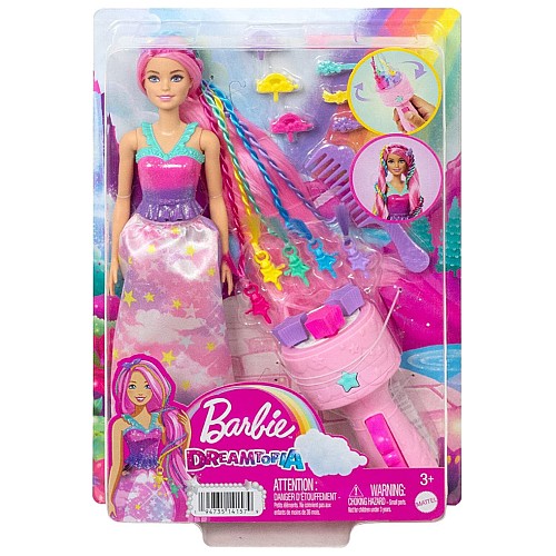 Doll Barbie Dreamtopia Fantasy Hair With Braid And Twist Styling Rainbow Extensions (hnj06)