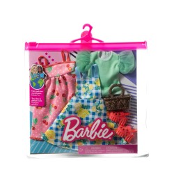 Set Barbie Fashions Clothing Picnic 2 Dresses (hjt33)