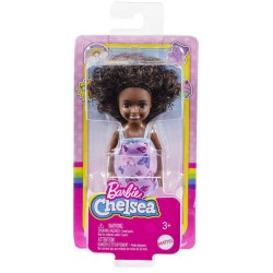 Doll Barbie Club Chelsea Mini Girl Dark Skin With Purple Dress (hgt03)