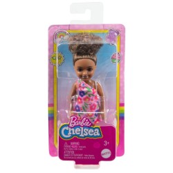 Doll Barbie Club Chelsea Mini Girl Dark Skin With Pink Dress (hgt07)