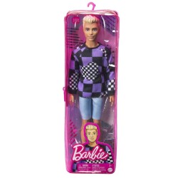 Doll Barbie Ken Fashionistas Blonde Checkered Sweater Blonde Hair (hbv25)