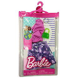 Set Barbie Fashion Pack Pink Color Shirt & Purple Color Skirt (hjt19)