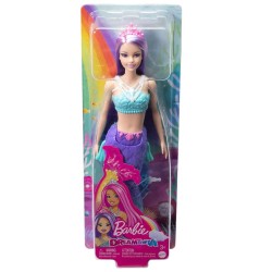 Doll Barbie Dreamtopia Purple Hair & Blue Purple Ombre Mermaid Tail And Tiara (hgr10)
