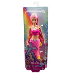 Doll Barbie Dreamtopia Pink Hair & Pink Yellow Ombre Mermaid Tail And Tiara (hgr11)