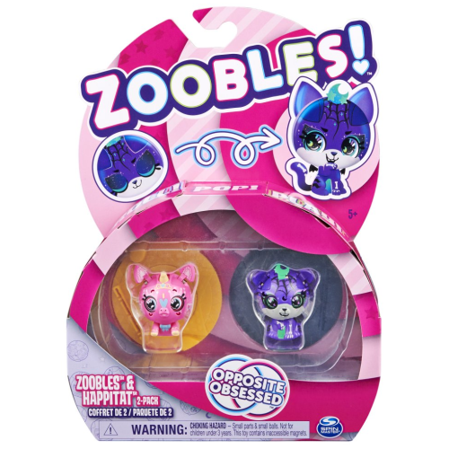 Spin Master Zoobles Happitat Opposite Obsessed Sweet Unicorn Spooky Tiger (2pack) (20135096)