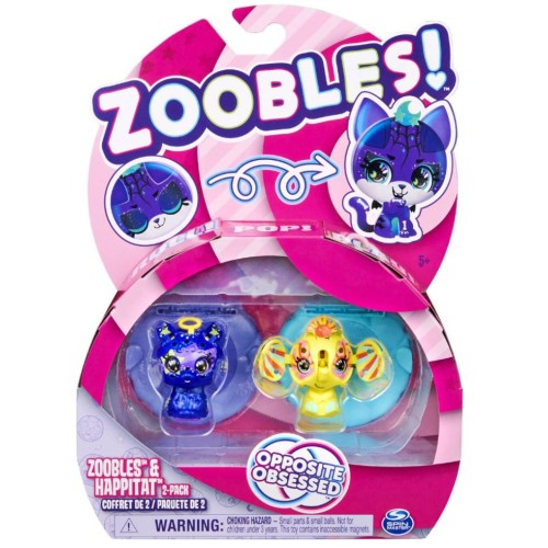 Spin Master Zoobles Happitat Opposite Obsessed Starlight Llama Sunshine Elephant (2pack) (20135094)