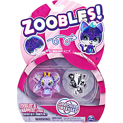 Spin Master Zoobles Happitat Opposite Obsessed Butterfly Black White Fox (2pack) (20135095)