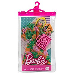 Set Barbie Fashion Tropico Dress Puffy Sleeves, Purse Headband (hbv32)