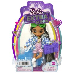 Doll Barbie Extra Minis Wearing Checkered & Fashion Jacket (hgp64)
